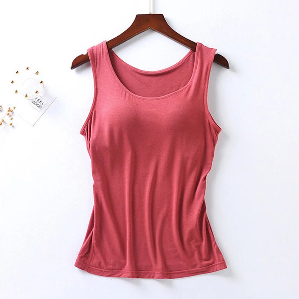 Tank Top with Built In Bra Plus size available Summer Colours