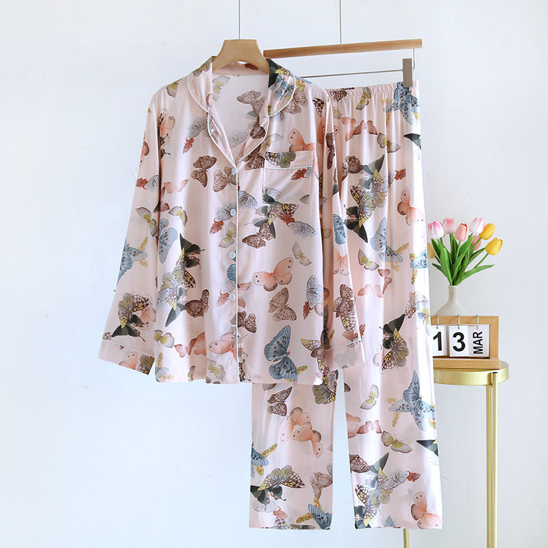 Floral Long Sleeve & Long Pants Summer Pyjama Set XS to M Size only