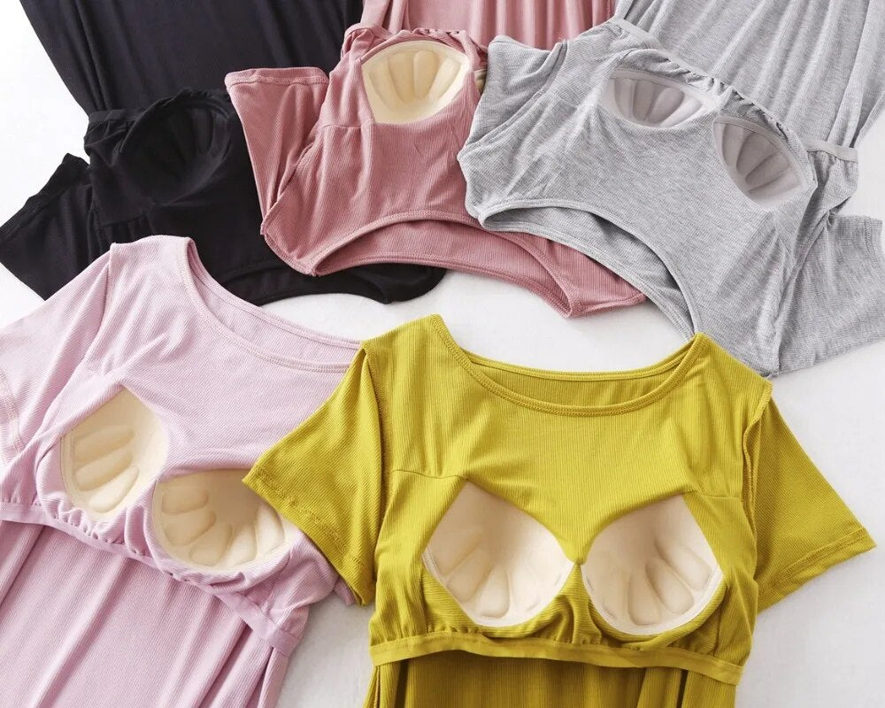 Nightdress Nightie With Built In Bra Loose with Inbuilt Bra