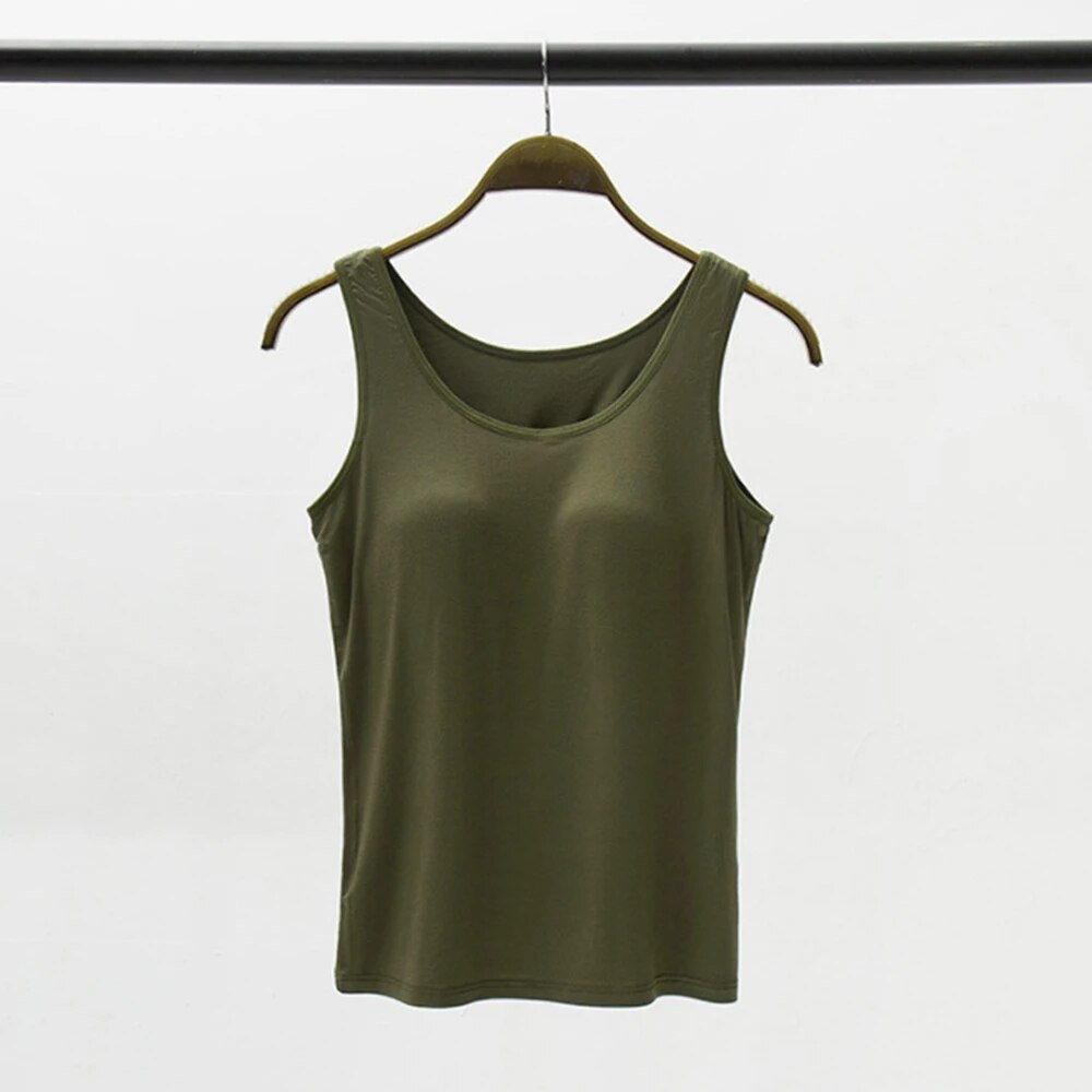 Tank Top with Built In Bra Plus size available