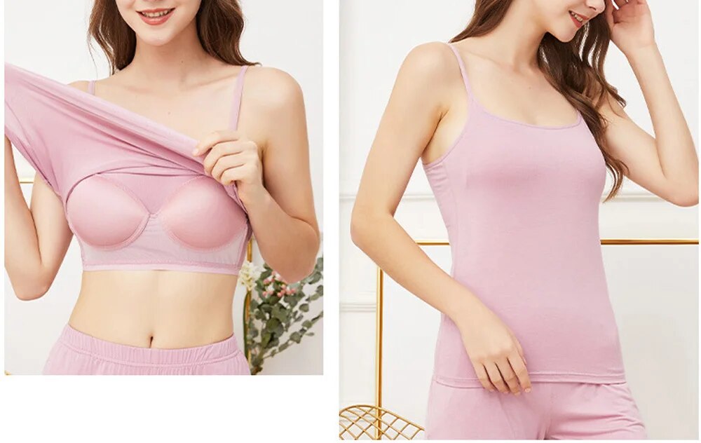 PJ Set Singlet with Built In Bra Comes with Matching Shorts Plus size available