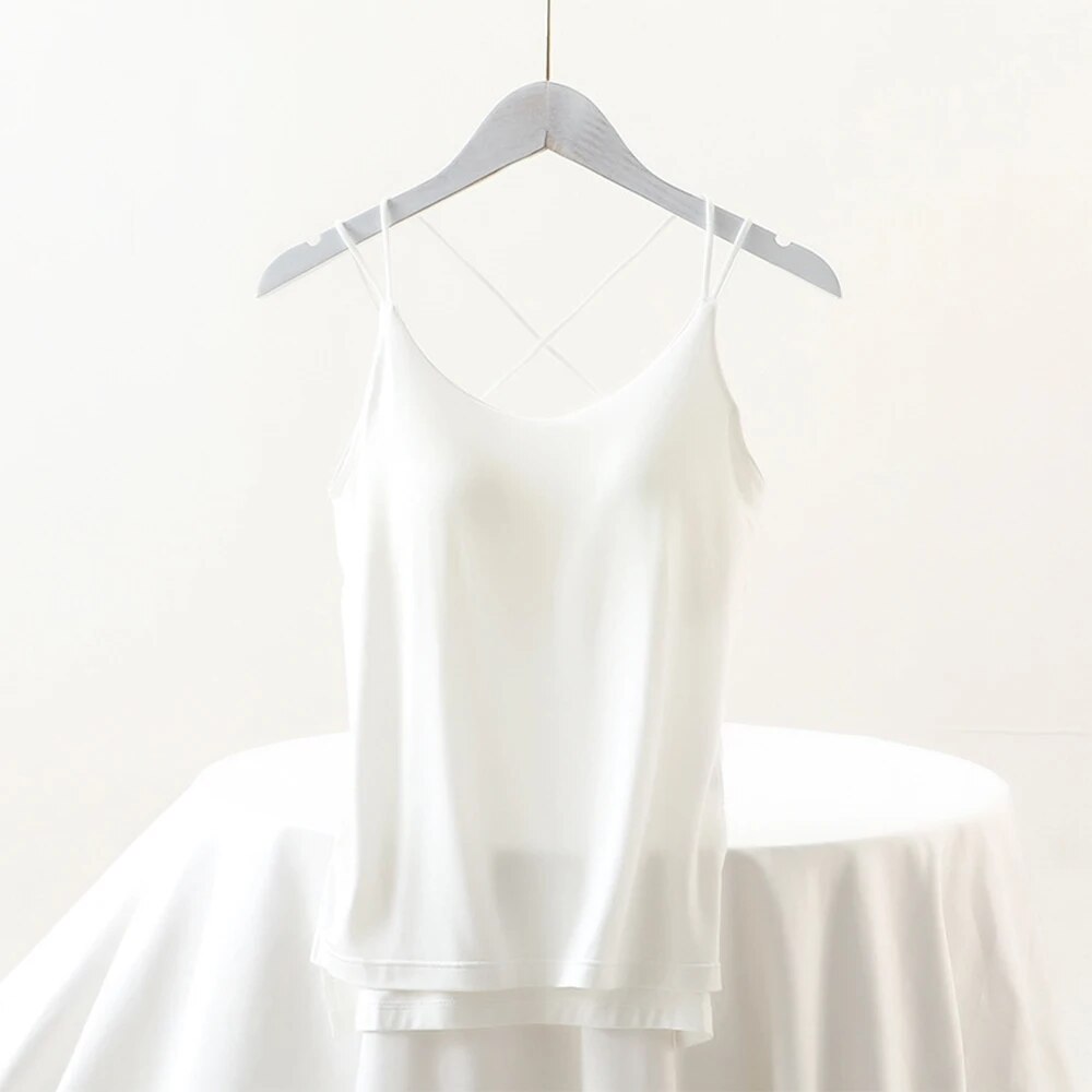 Cross Over Back Top with Inbuilt Bra