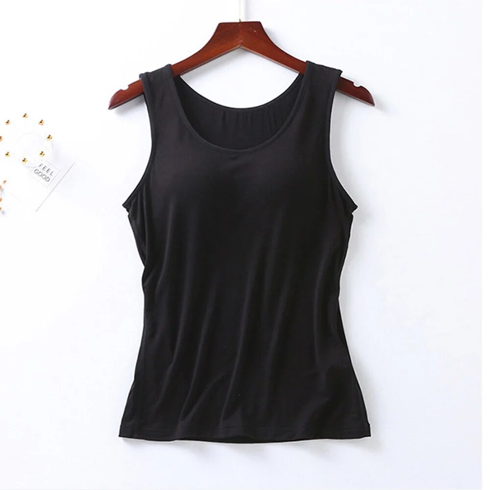 Tank Top with Built In Bra Plus size available Summer Colours