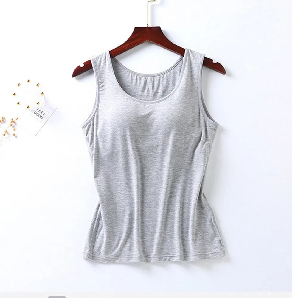 Tank Top with Built In Bra Plus size available Summer Colours