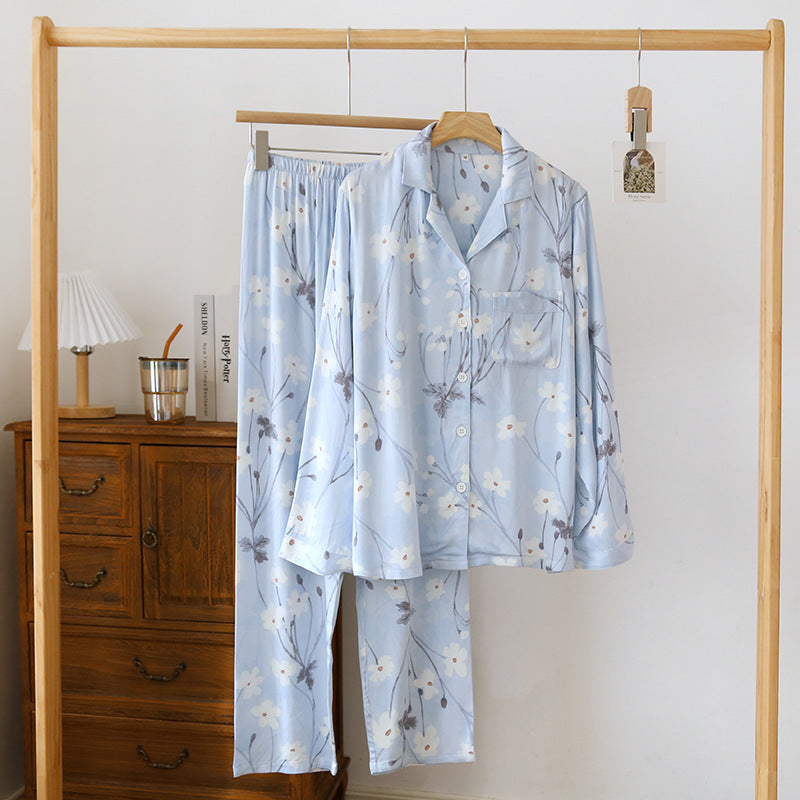 Floral Long Sleeve & Long Pants Summer Pyjama Set XS to M Size only