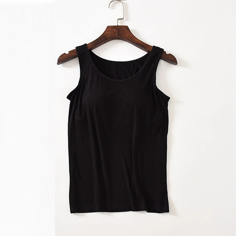 Tank Top with Built In Bra Plus size available