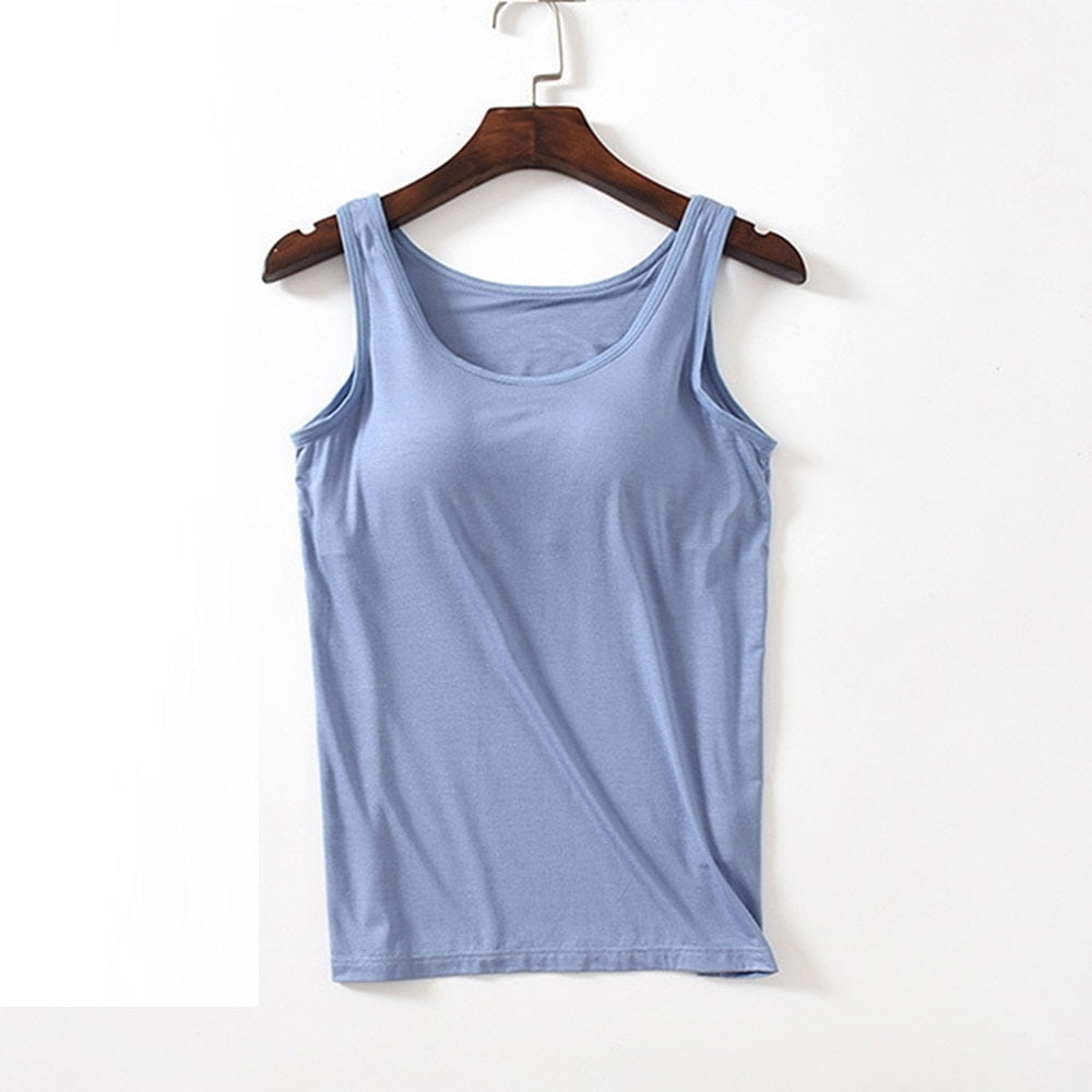 Tank Top with Built In Bra Plus size available