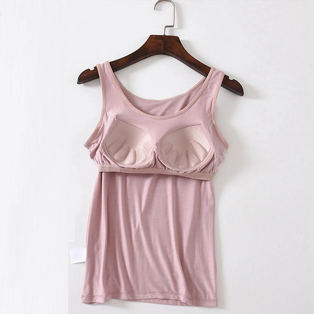 Tank Top with Built In Bra Plus size available