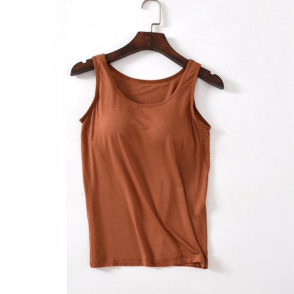 Tank Top with Built In Bra Plus size available