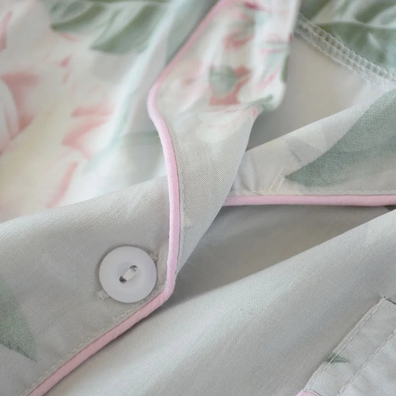 Floral Long Sleeve & Long Pants Summer Pyjama Set XS to M Size only