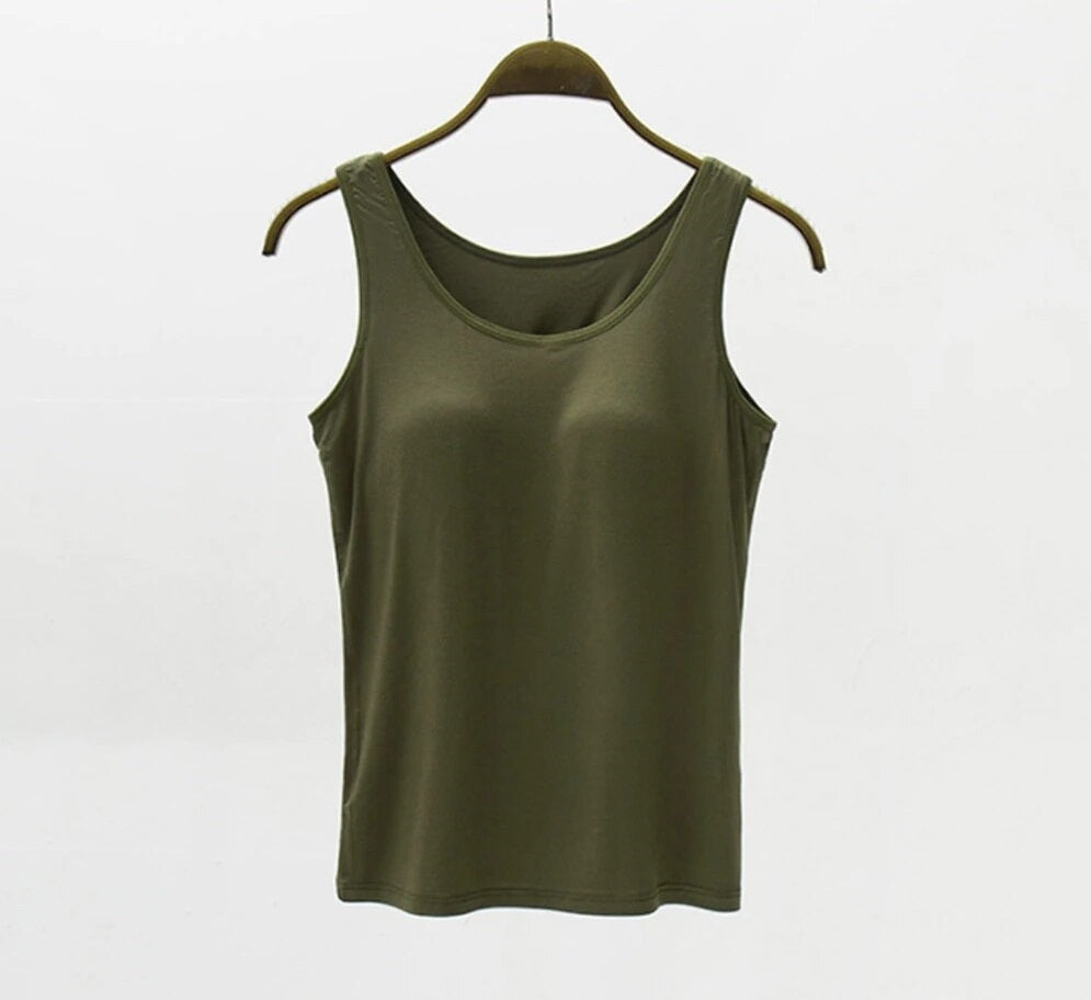 Tank Top with Built In Bra Plus size available