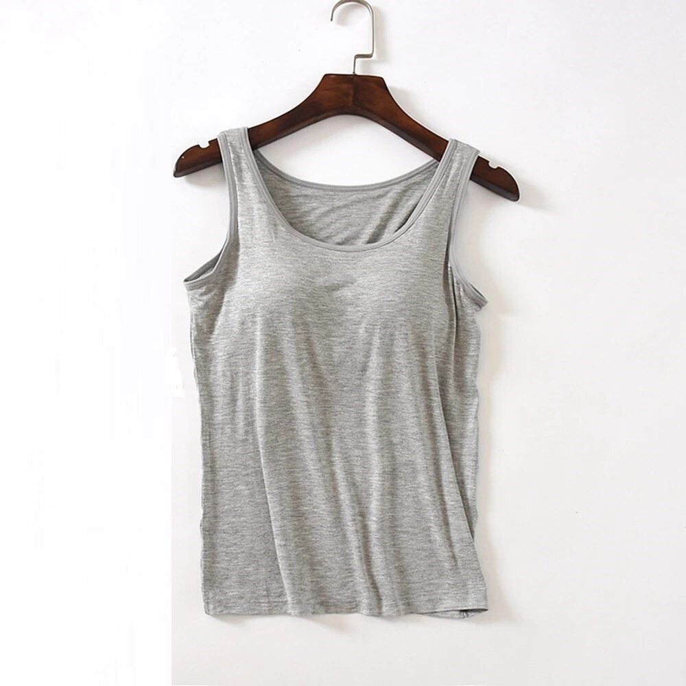 Tank Top with Built In Bra Plus size available