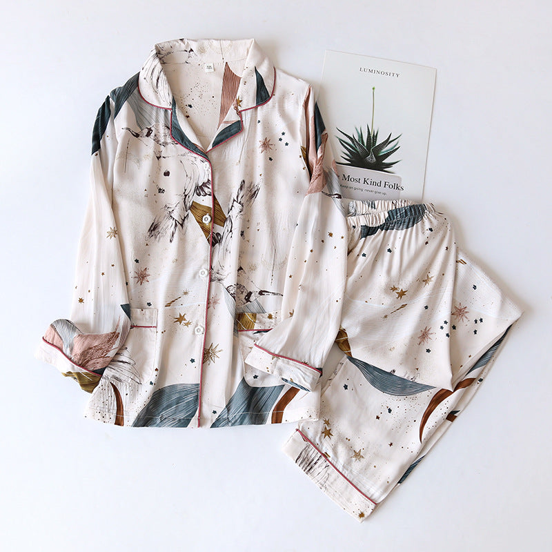Floral Long Sleeve & Long Pants Summer Pyjama Set XS to M Size only