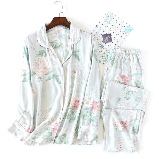 Floral Long Sleeve & Long Pants Summer Pyjama Set XS to M Size only