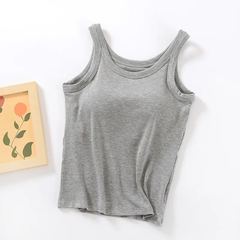 Tops with Built in Bra Tank Top