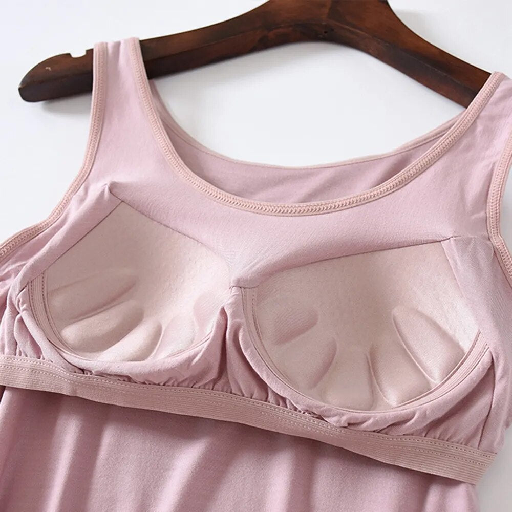 Tank Top with Built In Bra Plus size available