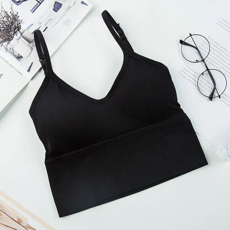 Crop Top Sports Bra with Straps