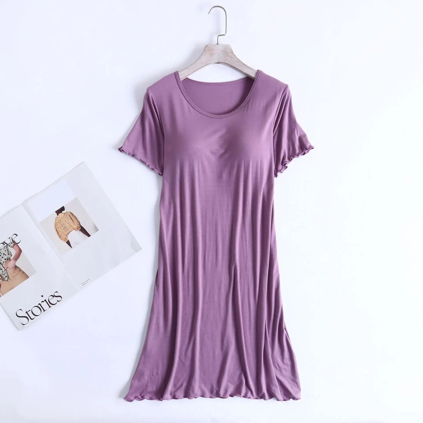 Nightdress with Built in Bra with Ruffle Sleeves