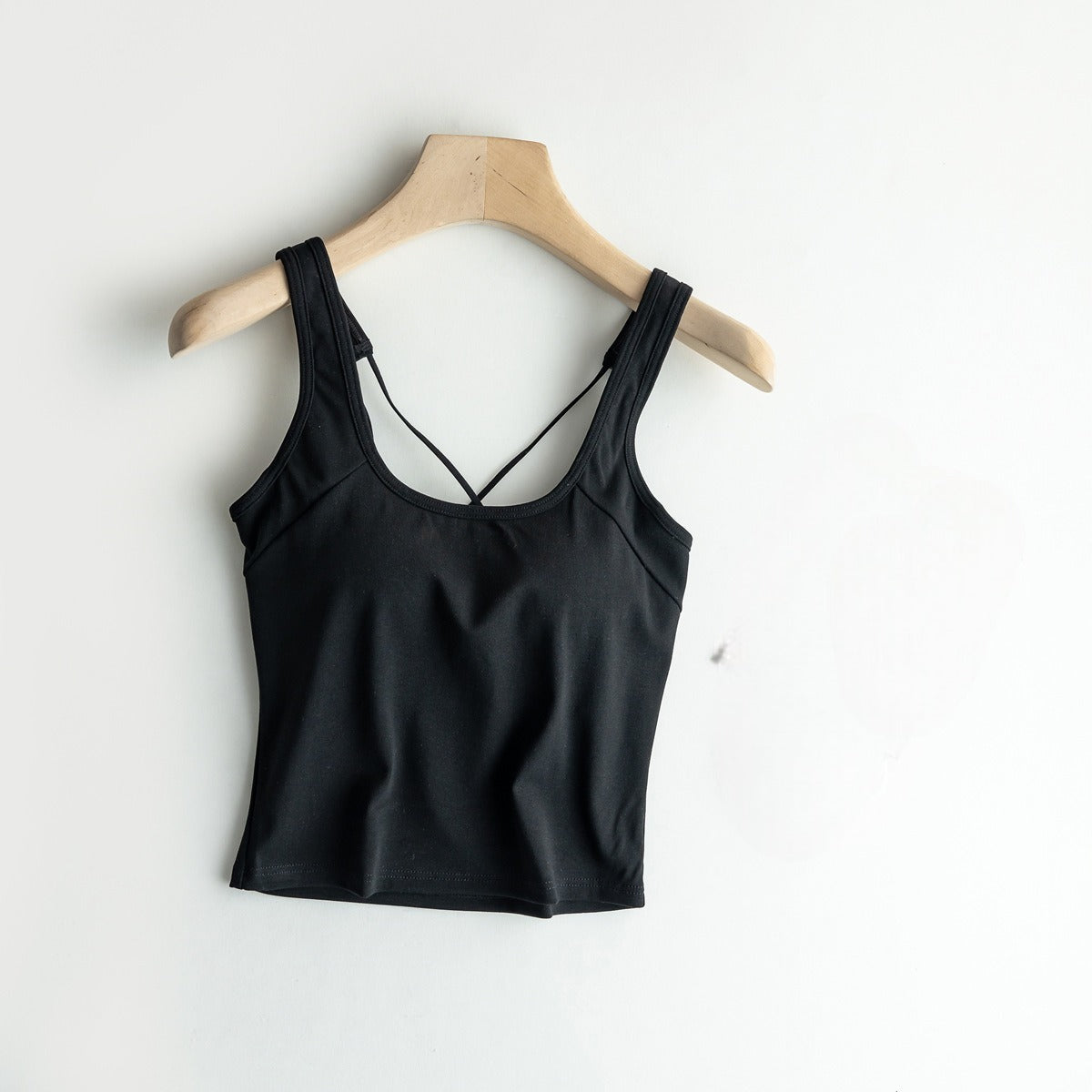 Sports Top With Inbuilt bra Criss Cross Back Cotton