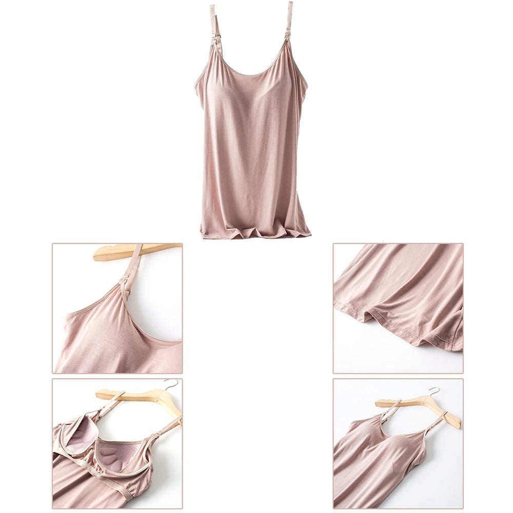 Breast-Feeding Nursing Cami Singlet With Built In Bra