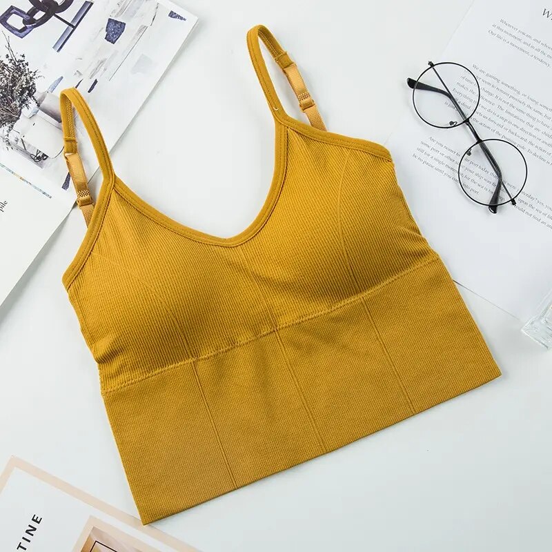 Crop Top Sports Bra with Straps