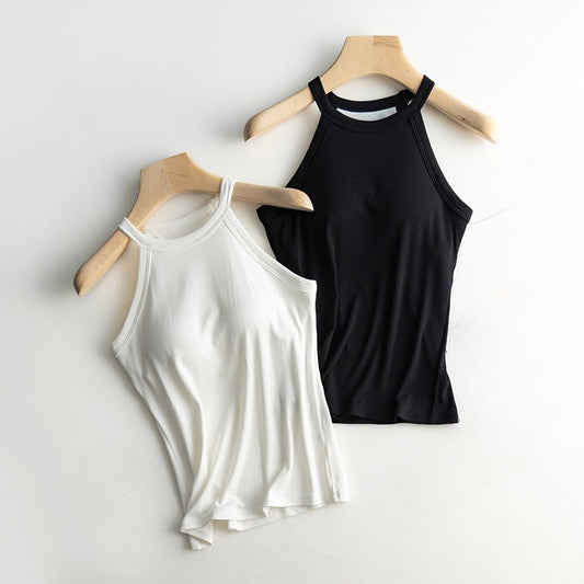 Halter Neck Shirt with Built In Bra