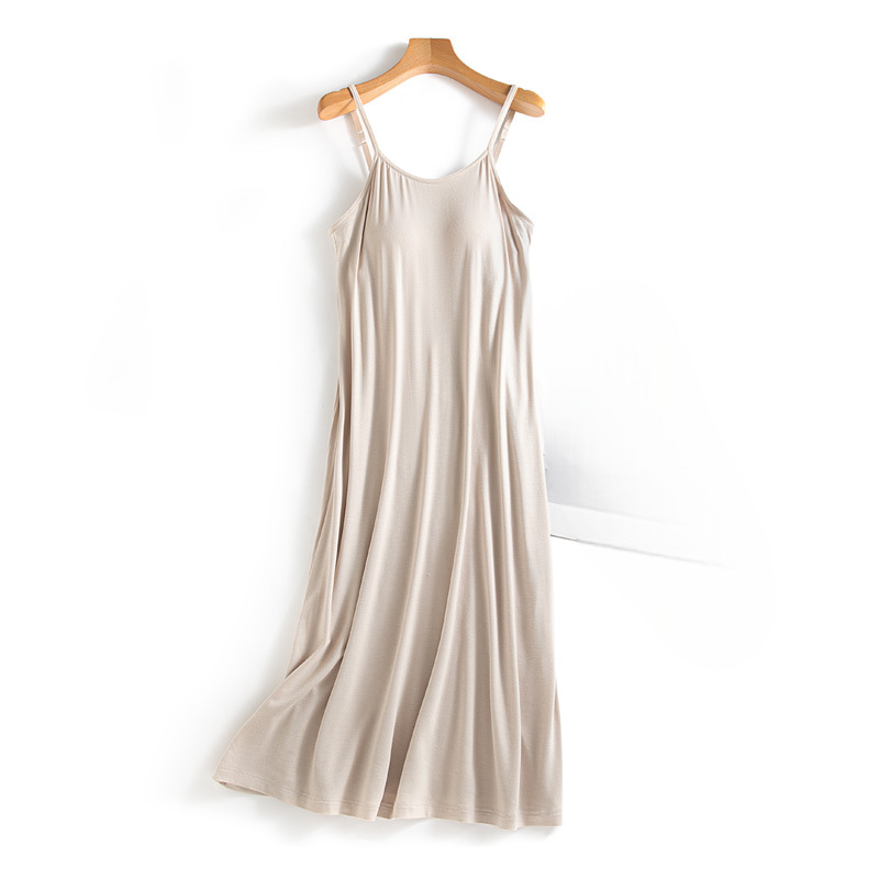 Built-In-Bra Spaghetti Adjustable Strap Nightgown/Casual Dress