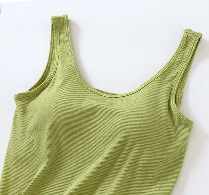 Crop Tank Top with Built-In Bra