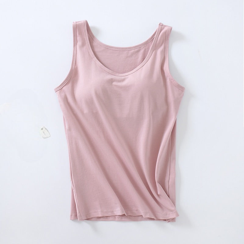 Built In Bra Tank Top Cotton