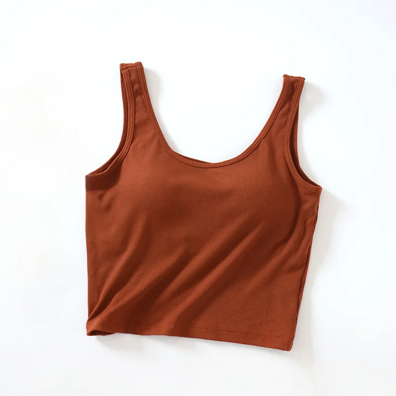 Crop Tank Top with Built-In Bra
