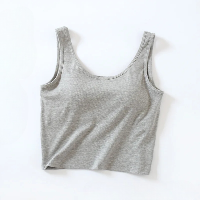 Crop Tank Top with Built-In Bra
