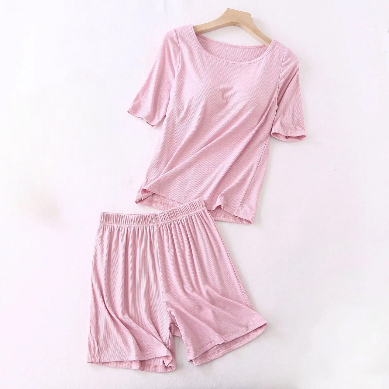 Pyjama set with Inbuilt Bra T-Shirt and Shorts with Sleeves