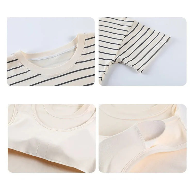 Cotton Pyjama Set with Matching Shorts and Removable Cups