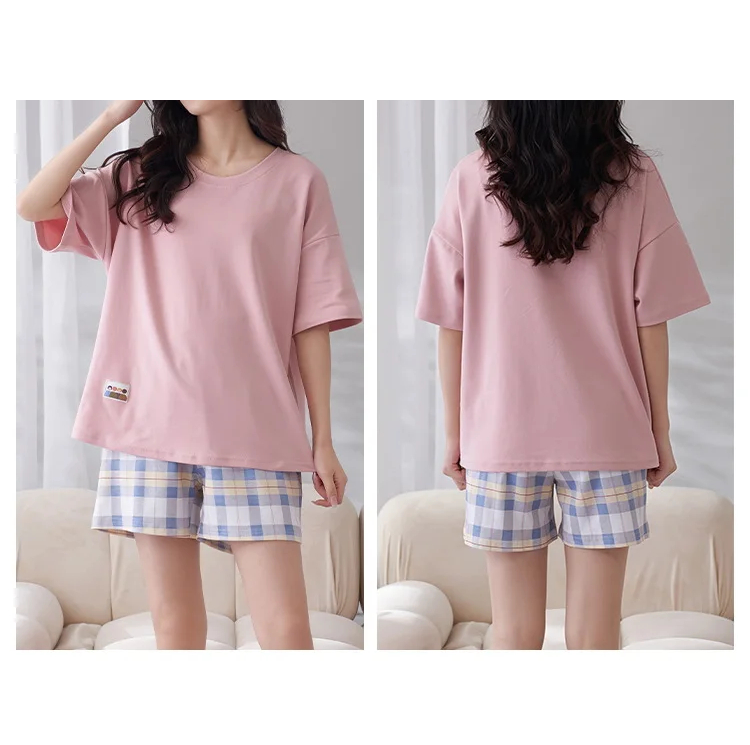 Cotton Pyjama Set with Matching Shorts and Removable Cups