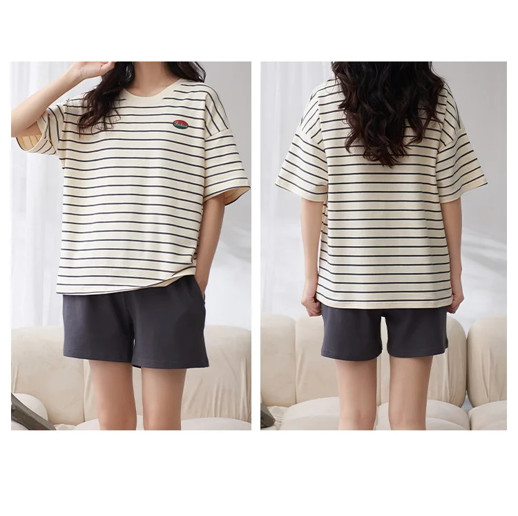 Cotton Pyjama Set with Matching Shorts and Removable Cups