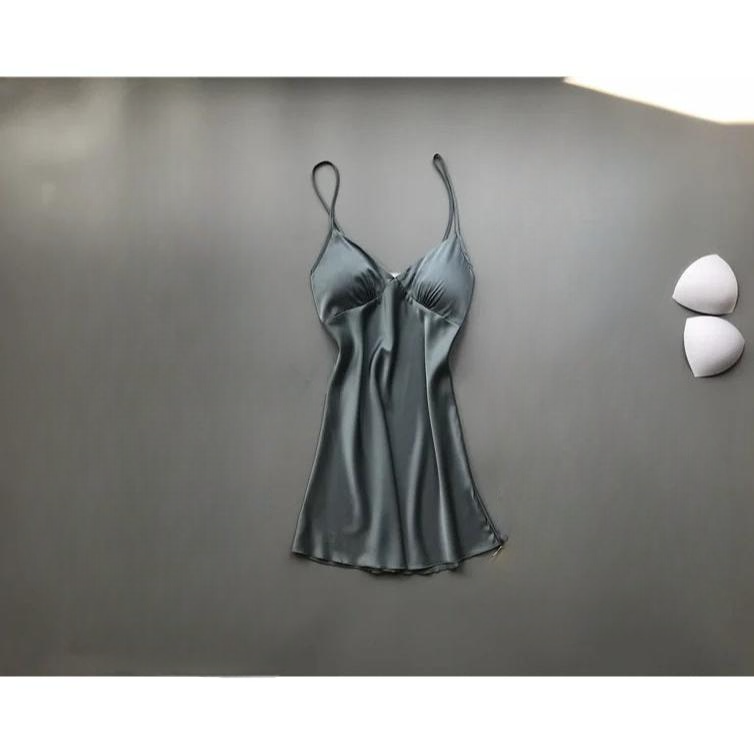 Silky Satin Pyjama Set with Removable Bra Cups