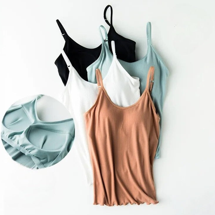 Singlet Camisole with Inbuilt Bra Bra Loungewear